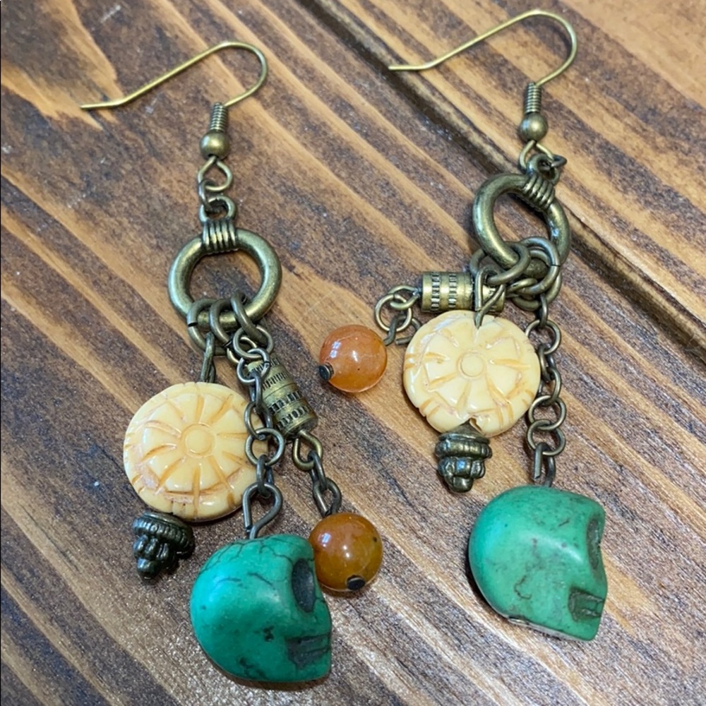 New Boho skull earrings